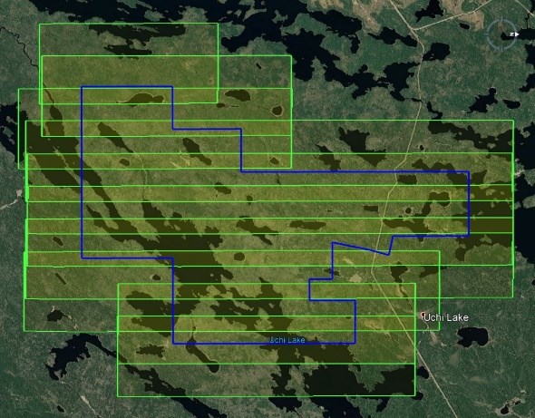Abbildung 1 – Luftaufnahmen und LiDAR des Uchi Lake Gold Project