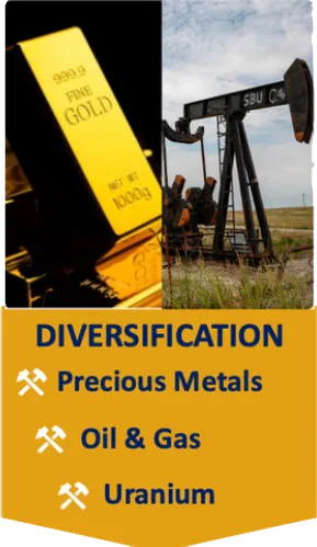 Diversification: Precious Metals + Oil & Gas + Uranium